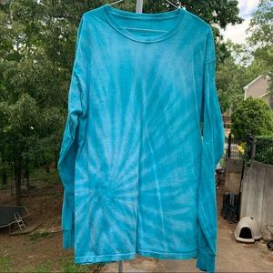 Long Sleeve Blue Tye-Dye Shirt